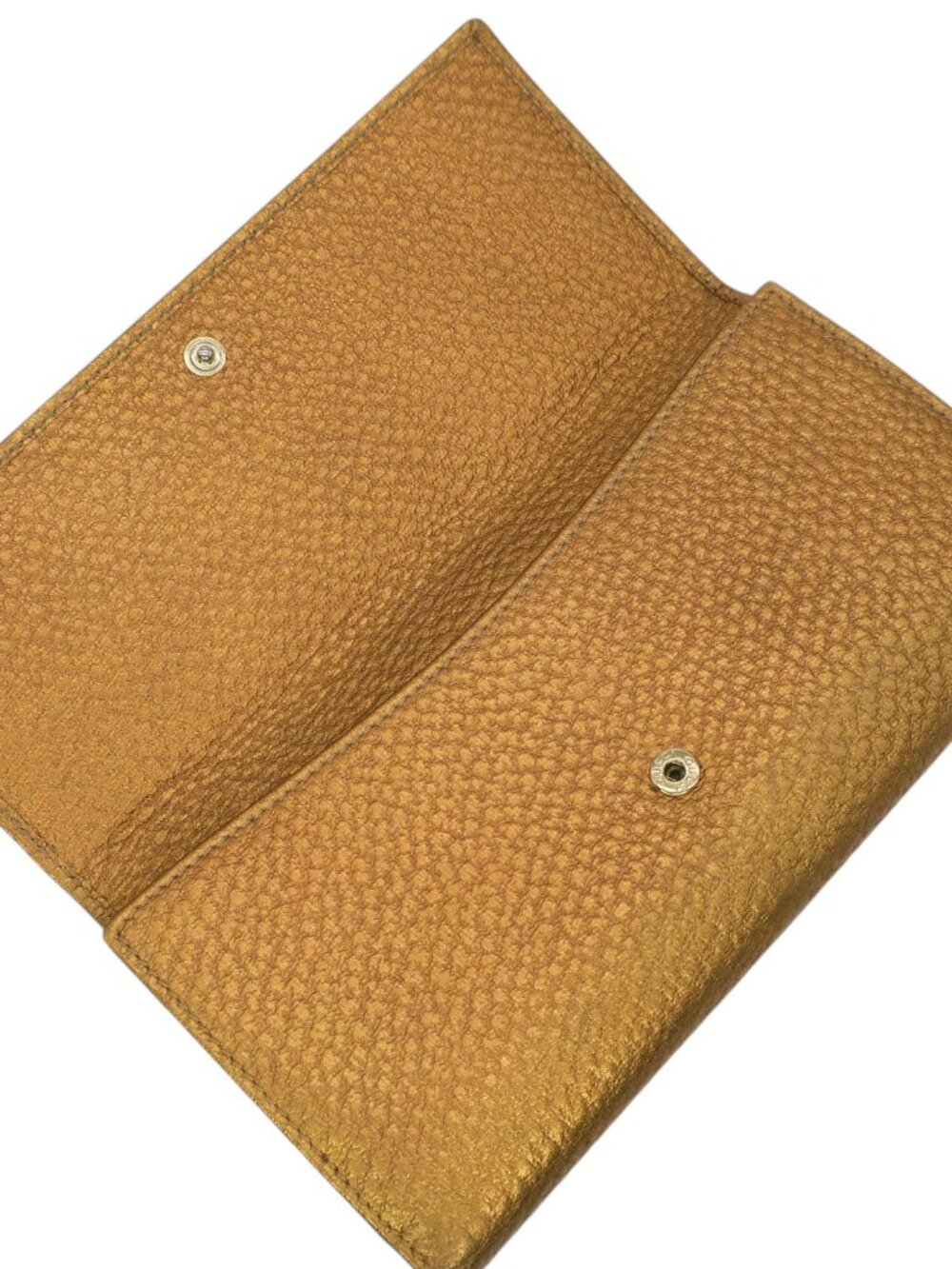 GUCCI Hasler Horsebit Metallic Leather Wallet Gold Bronze - Picture 5 of 8